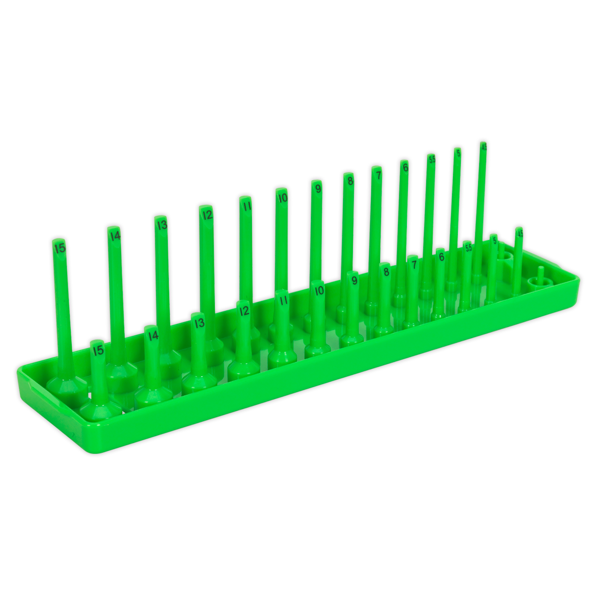 Premier Socket Holder, 28 Sockets, 1/4"Sq Drive, Hi-Vis Green (SH1414HV)
