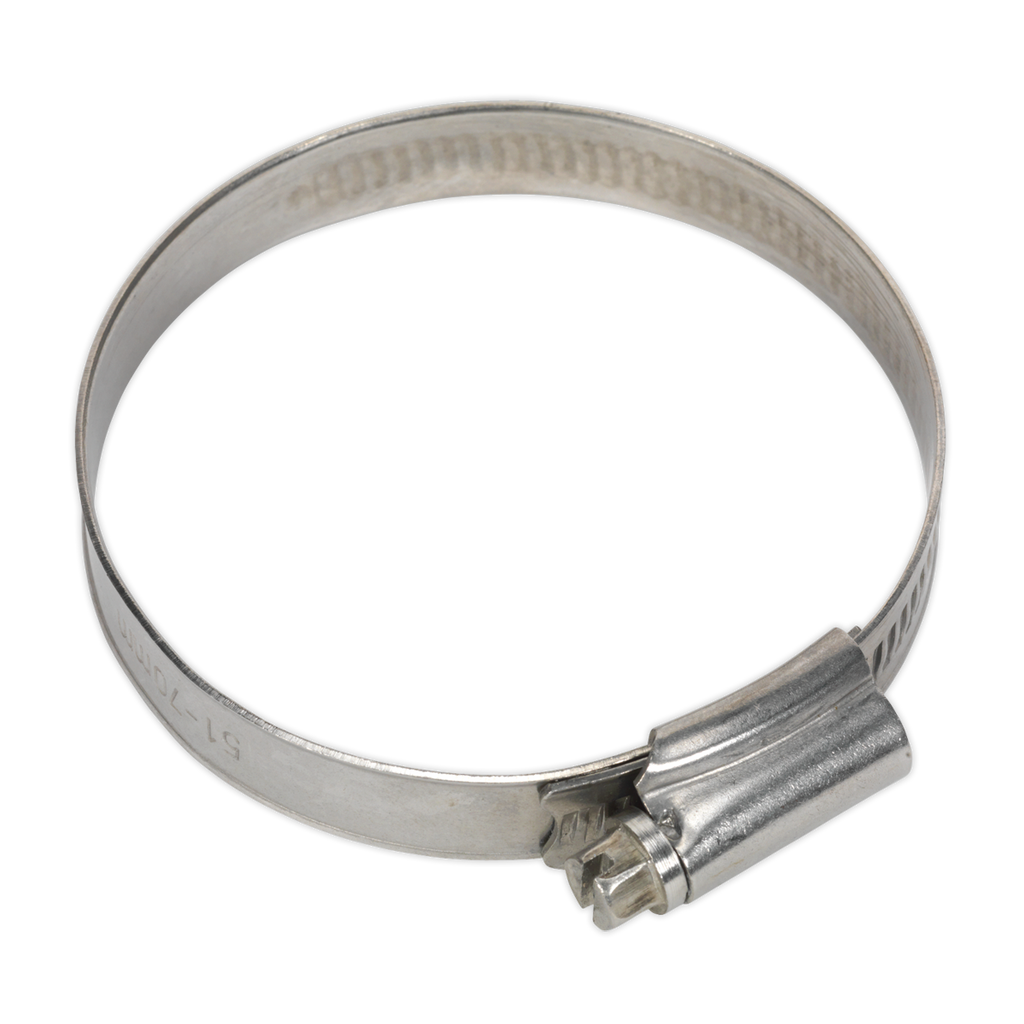 Stainless Steel Hose Clip 51-70mm - Pack of 10