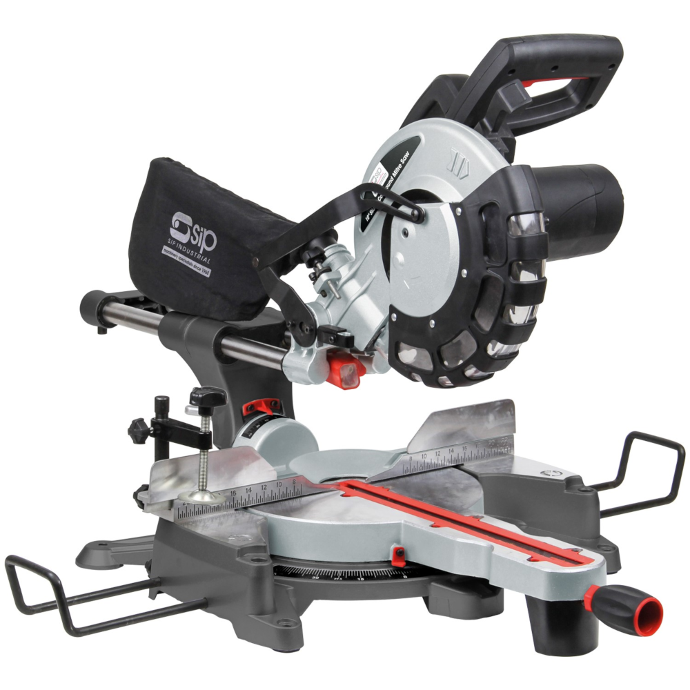 SIP 01511 Single Bevel Sliding Compound Woodworking Mitre Saw with Laser 254mm 2000W 230V