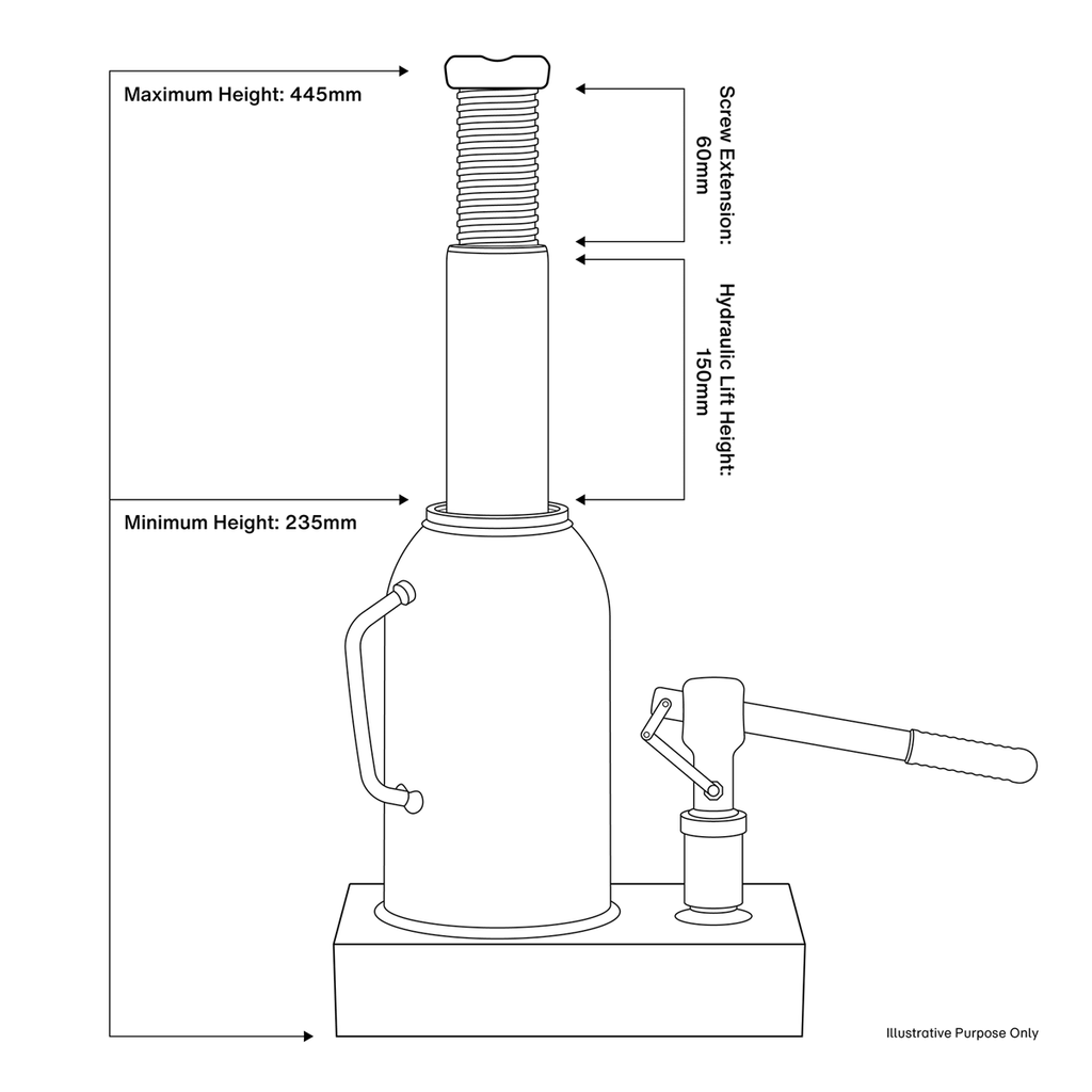 Hydraulic Bottle Jack, 20 Tonne (SJ20)