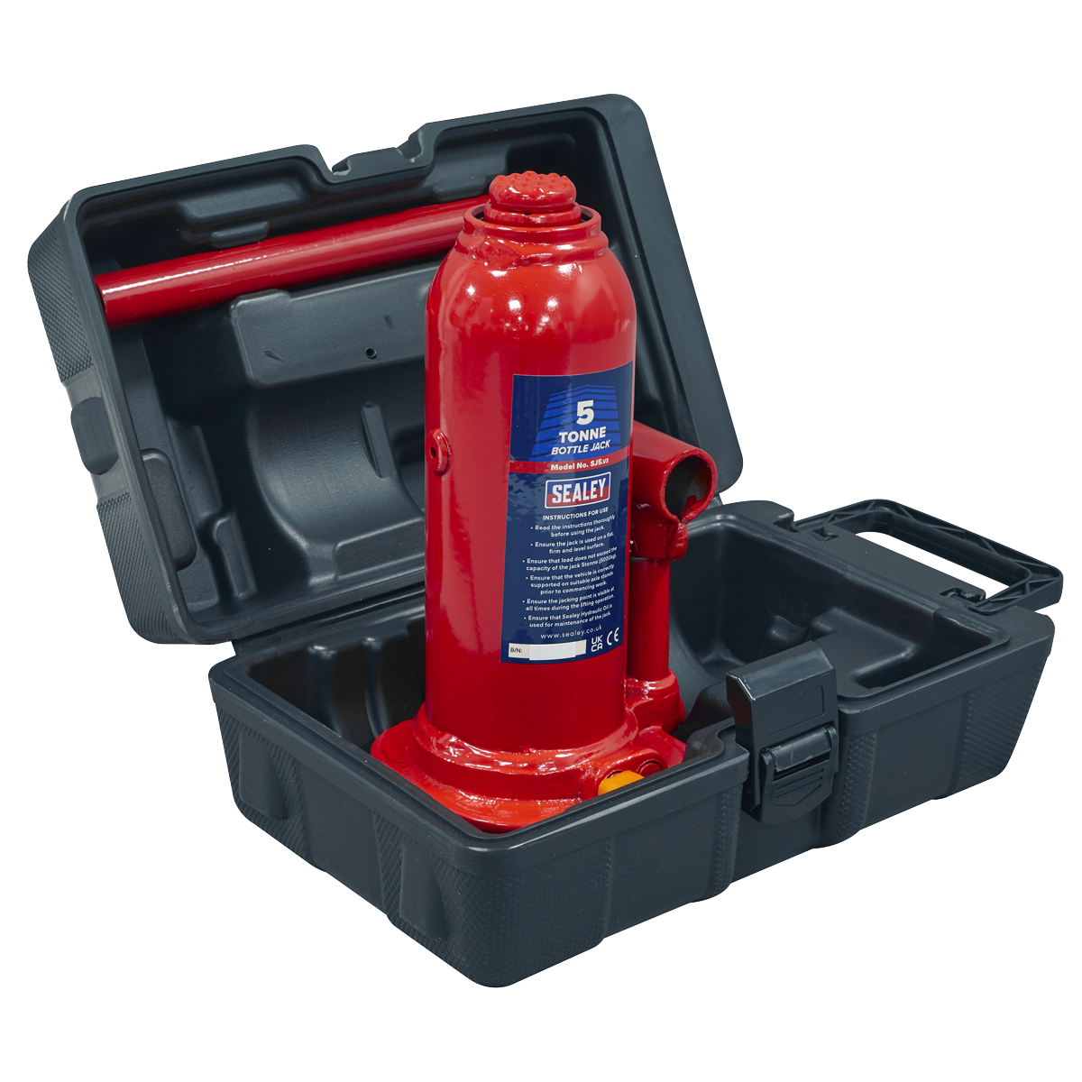 Hydraulic Bottle Jack with Storage Case, 5 Tonne (SJ5BMC)