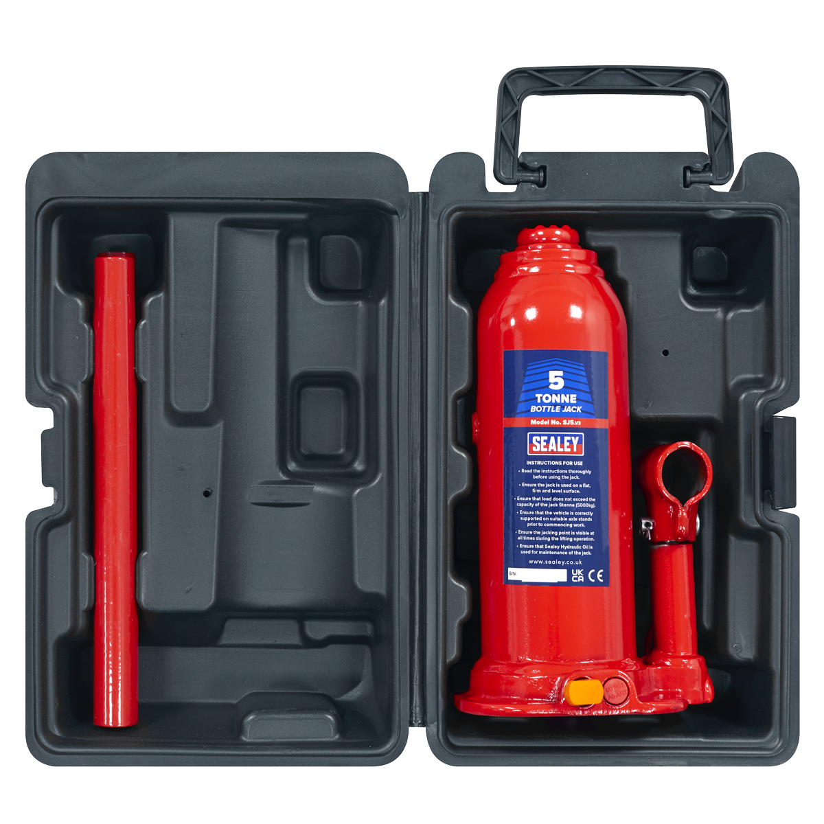 Hydraulic Bottle Jack with Storage Case, 5 Tonne (SJ5BMC)