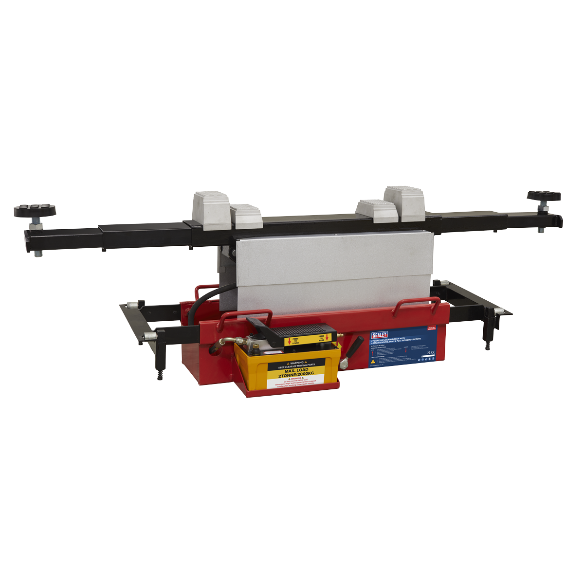 Air Jacking Beam 2 Tonne with Arm Extenders & Flat Roller Supports
