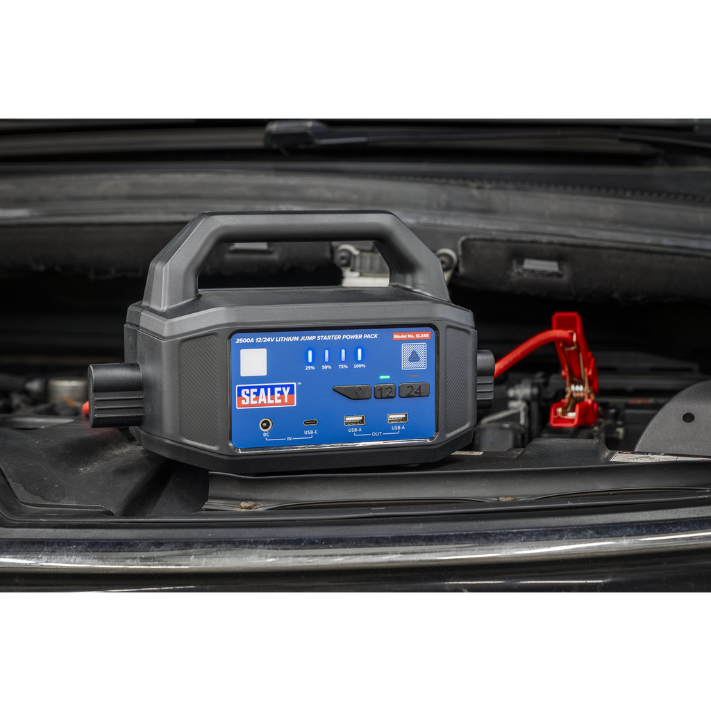 2500A 12/24V Lithium Jump Starter Power Pack