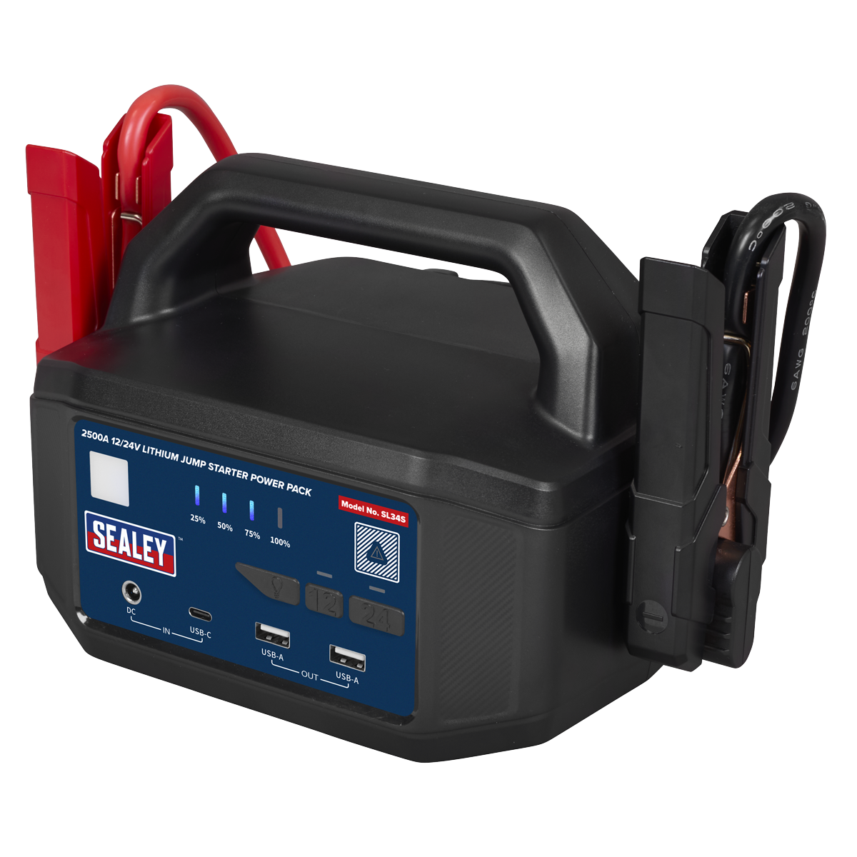 2500A 12/24V Lithium Jump Starter Power Pack