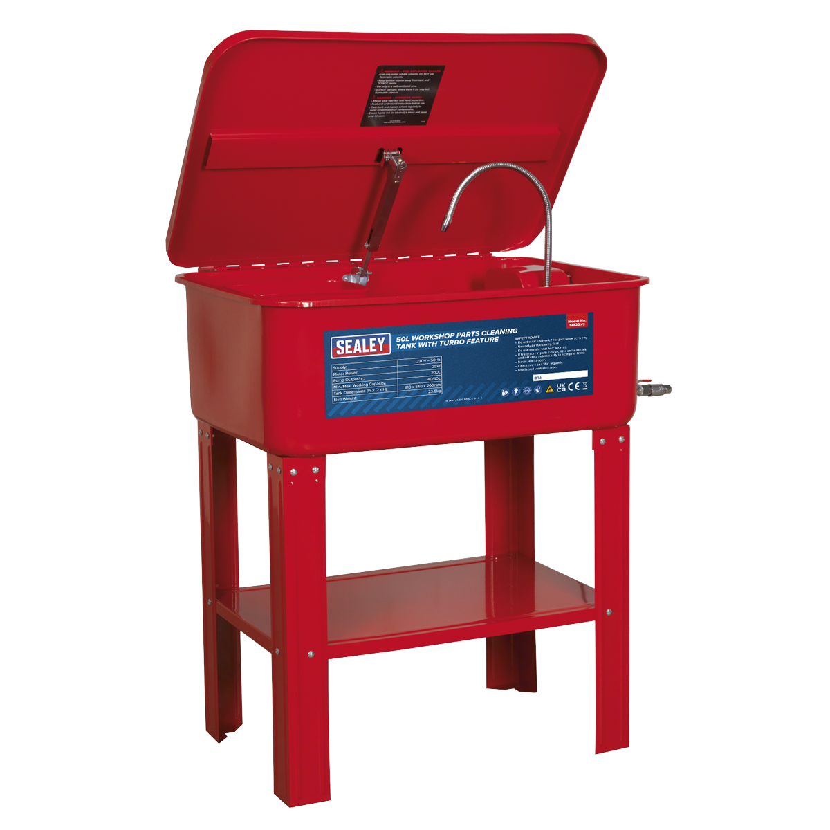 Workshop Parts Washer with Turbo Feature 50L