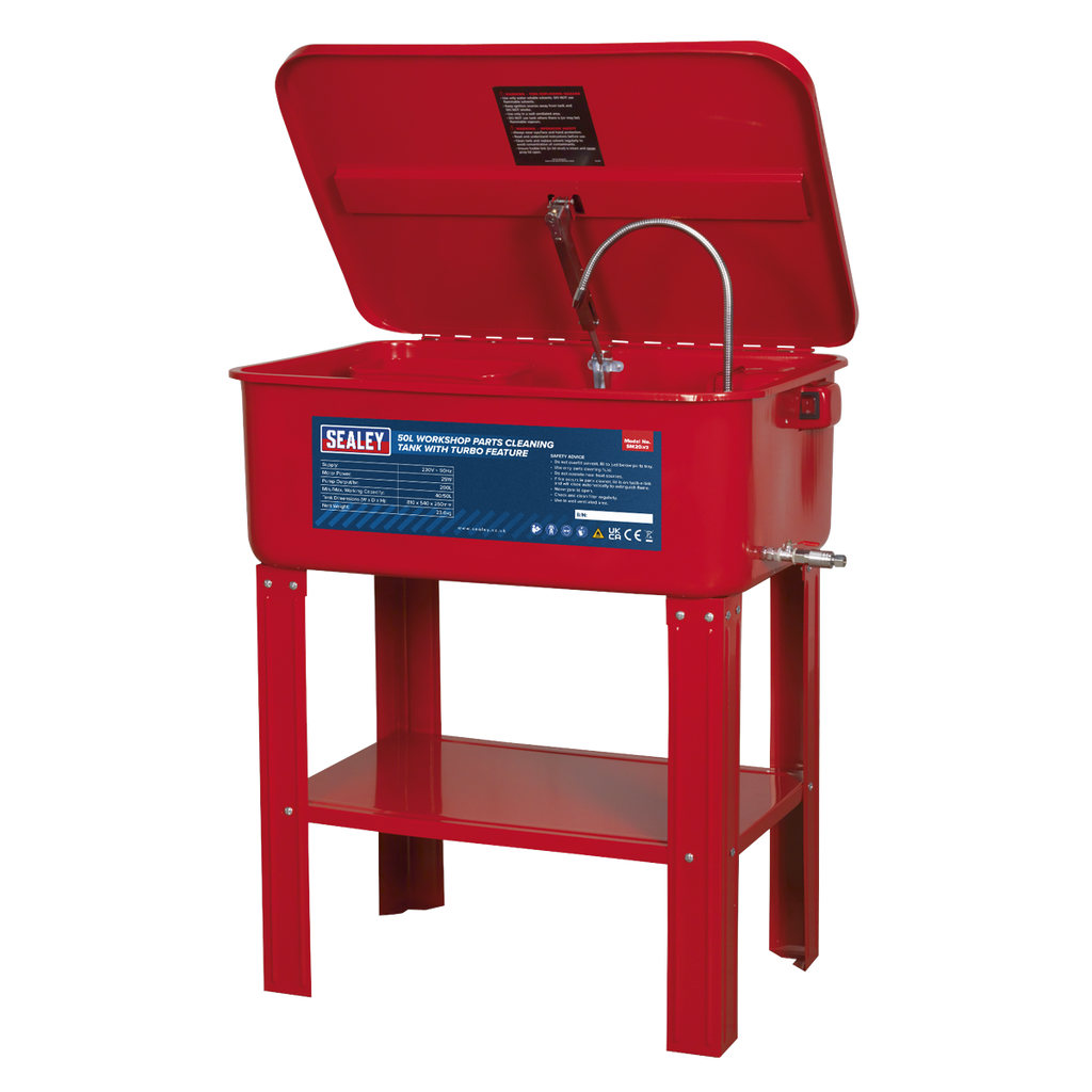 Workshop Parts Washer with Turbo Feature 50L