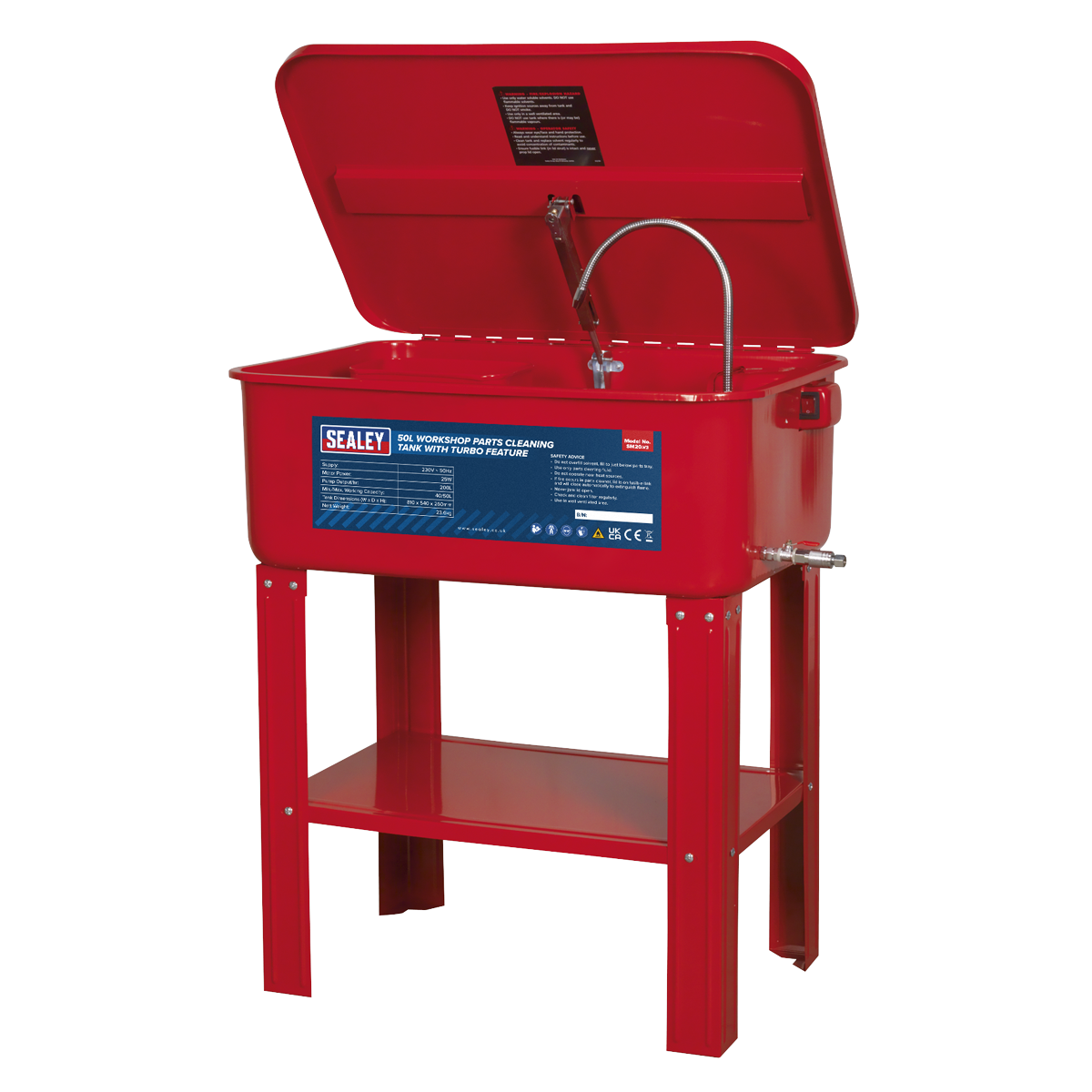 Workshop Parts Washer with Turbo Feature 50L