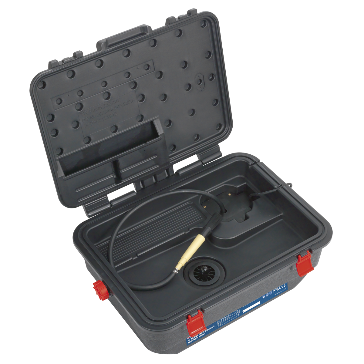 Mobile Parts Cleaning Tank with Brush 16L