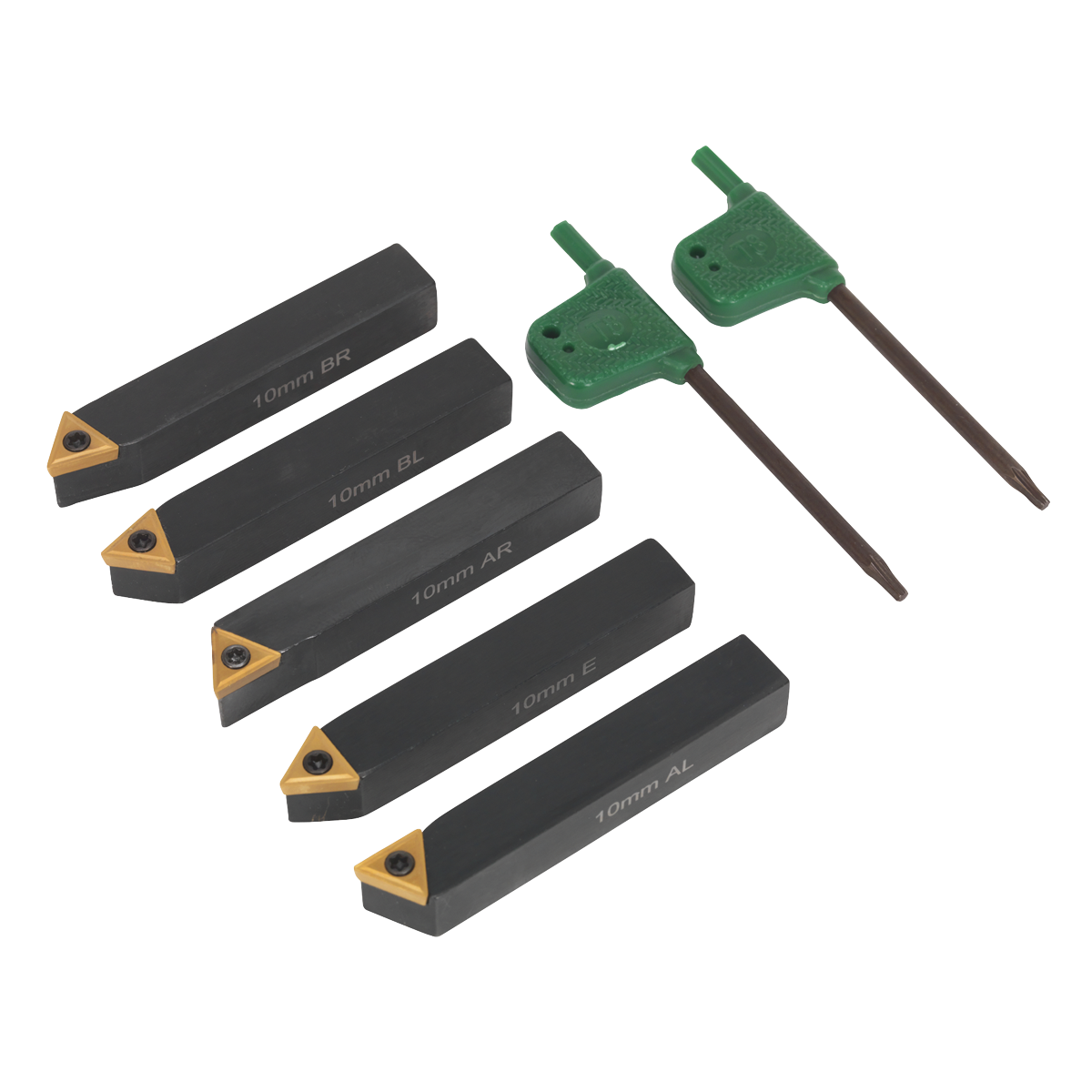 Indexable Lathe Turning Tool Set 10mm 5pc