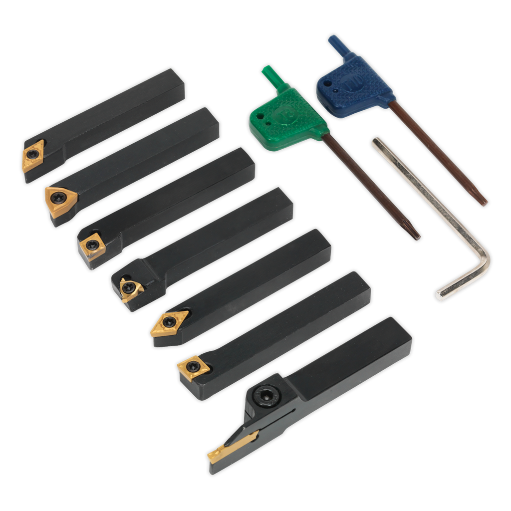 Indexable Lathe Turning Tool Set 8mm 7pc