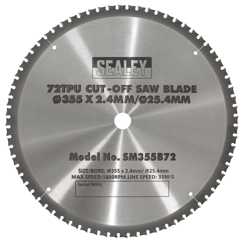 72tpu Cut-Off Saw Blade Ø355 x 2.4mm/Ø25.4mm