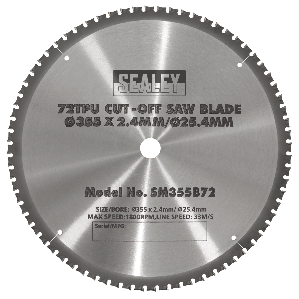 72tpu Cut-Off Saw Blade Ø355 x 2.4mm/Ø25.4mm