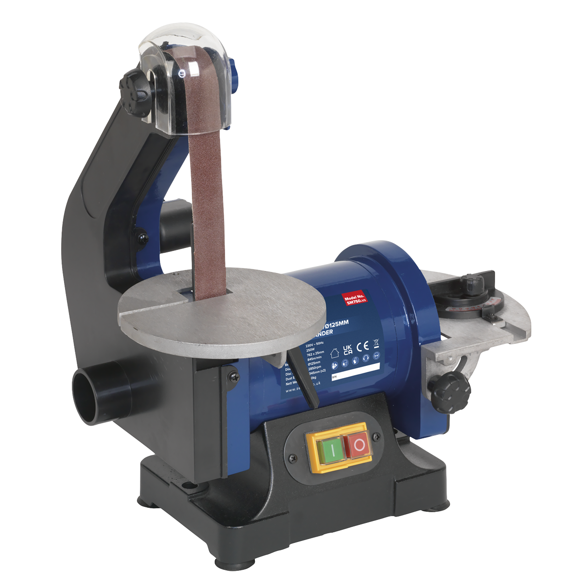 Belt/Disc Sander, 762 x 25mm Belt/125mm Disc, 250W (SM750) (Factory Refurbished A)