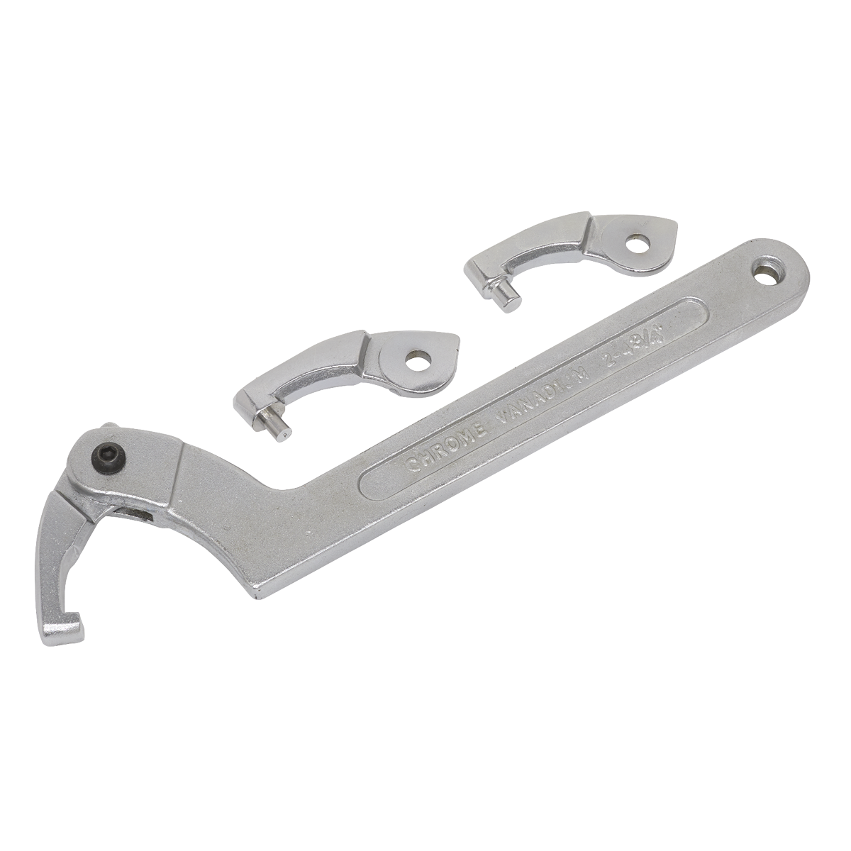 Adjustable C-Spanner Hook & Pin Wrench Set 51-121mm 4pc