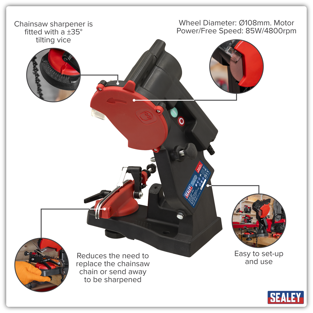 Bench Mounting Chainsaw Sharpener 85W