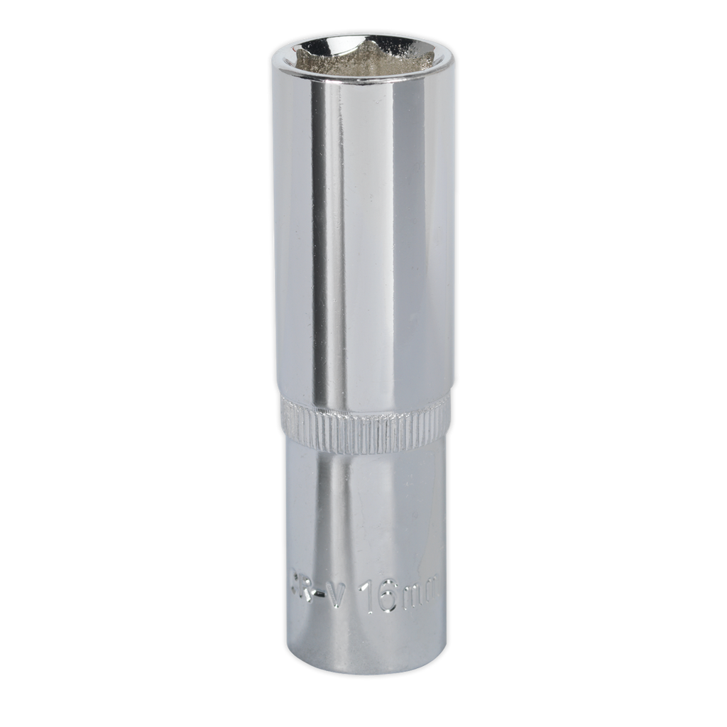 Premier Fully Polished Deep Socket 1/2"Sq Drive 16mm