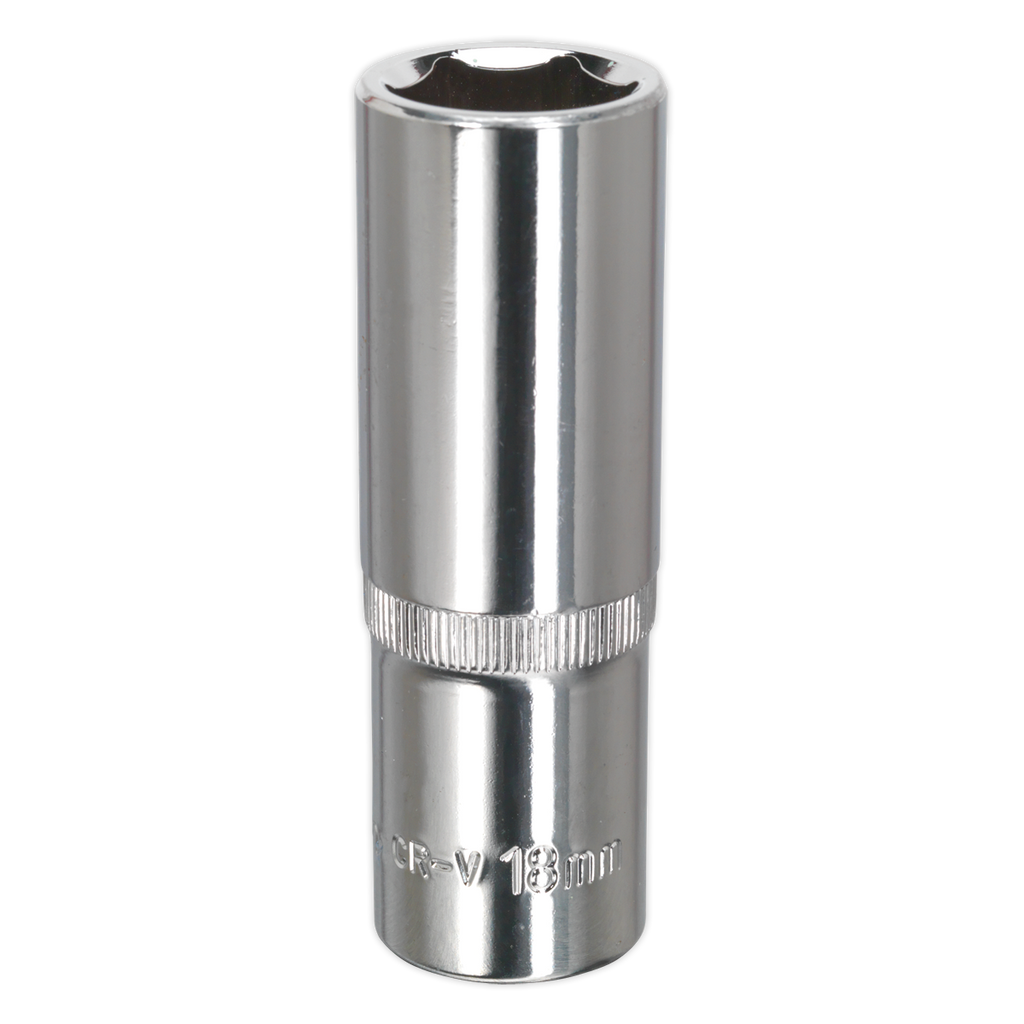 Premier Fully Polished Deep Socket 1/2"Sq Drive 18mm