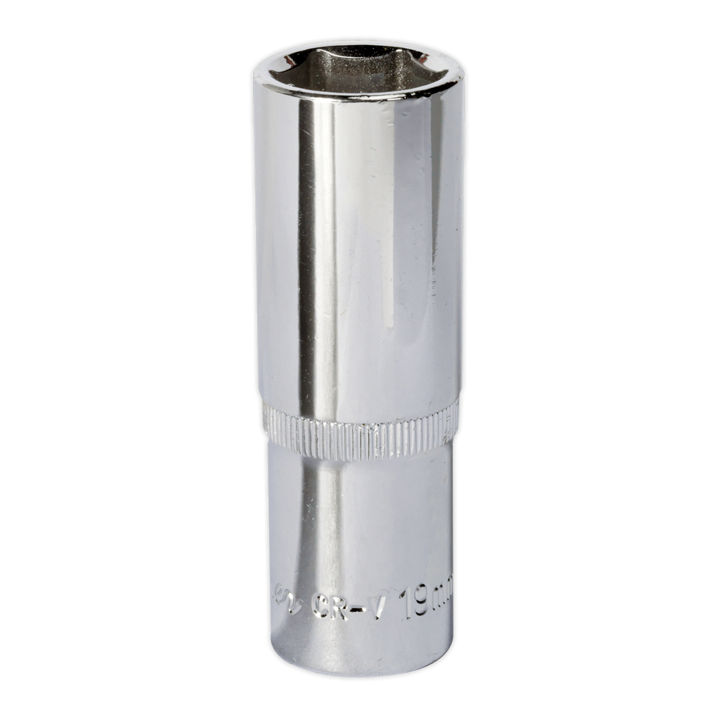 Premier Fully Polished Deep Socket 1/2"Sq Drive 19mm