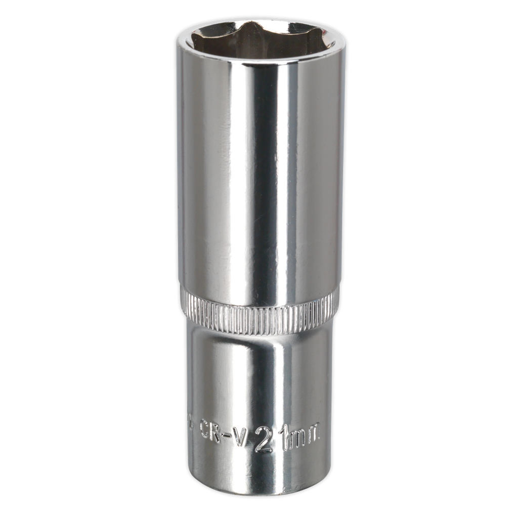 Premier Fully Polished Deep Socket 1/2"Sq Drive 21mm