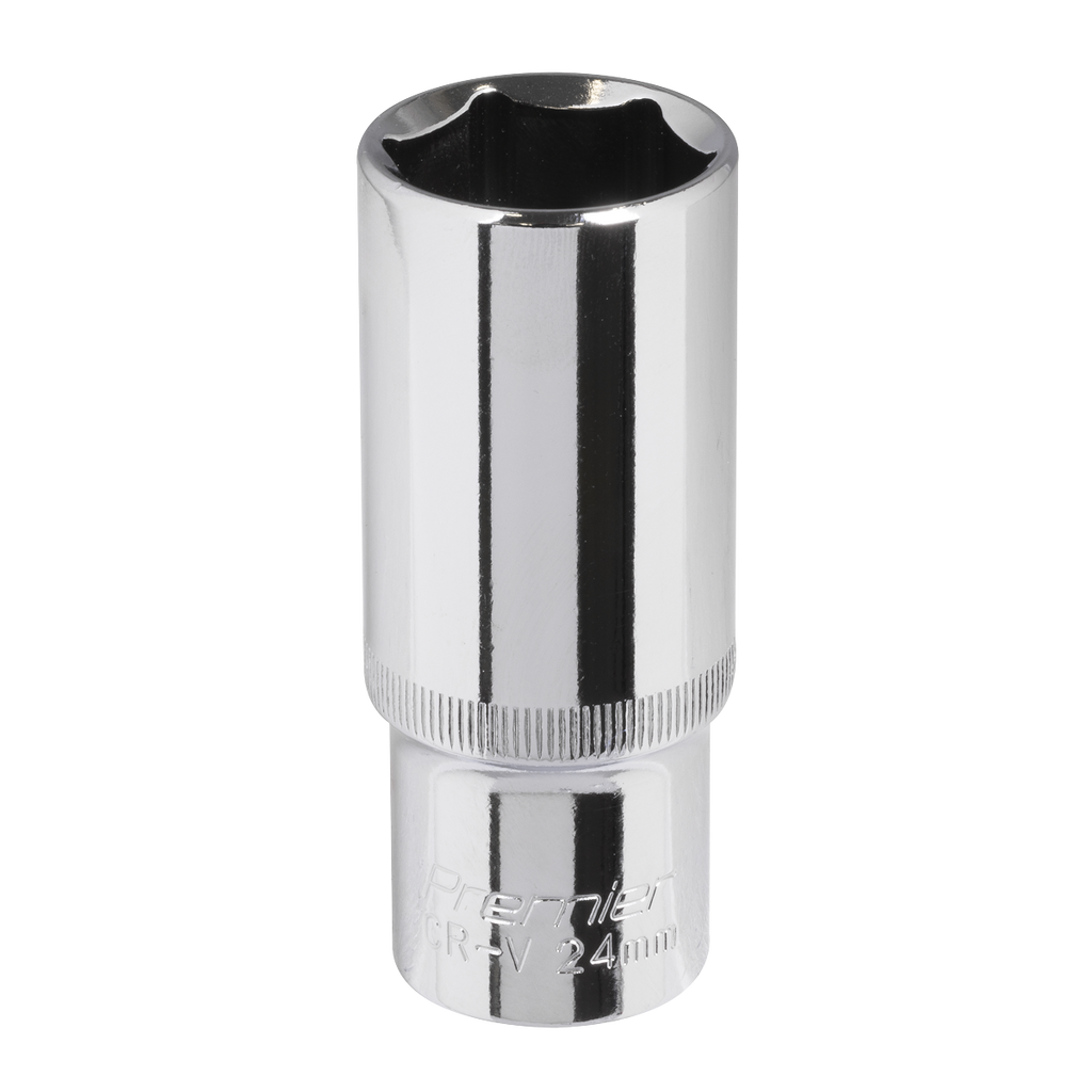 Premier Fully Polished Deep Socket 1/2"Sq Drive 24mm