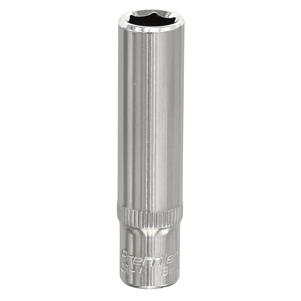 Premier Fully Polished Deep Socket 1/4"Sq Drive 8mm