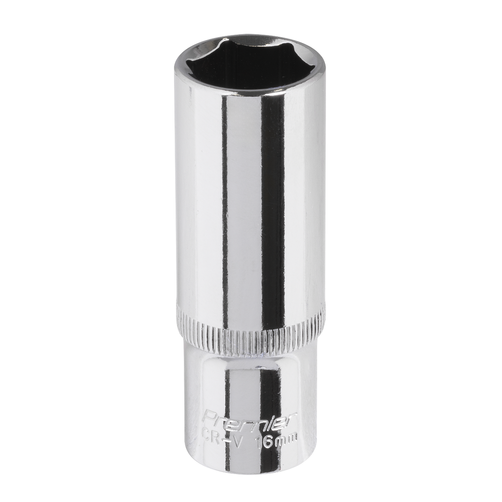 Premier Fully Polished Deep Socket 3/8"Sq Drive 16mm