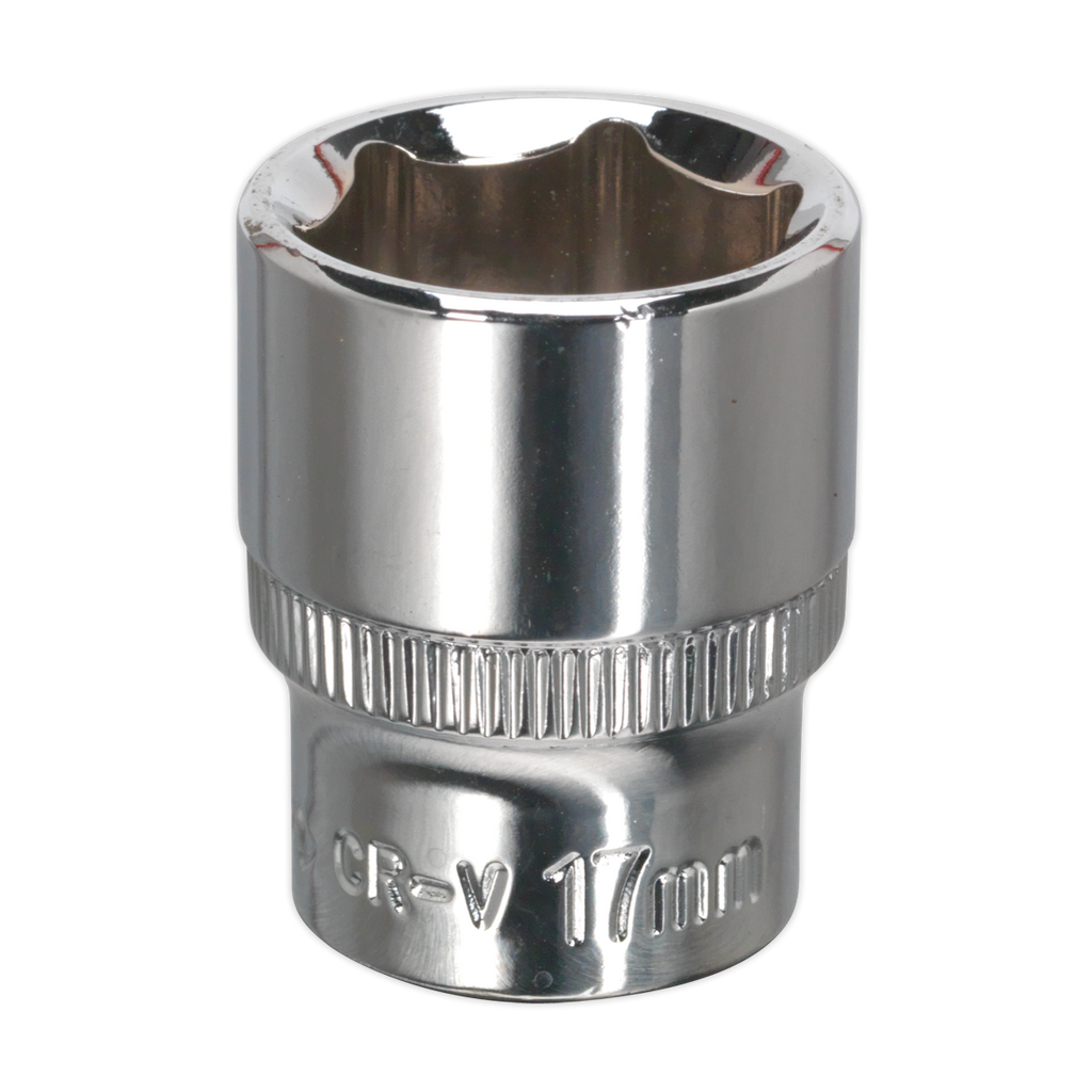 Premier Fully Polished Socket 3/8"Sq Drive 17mm