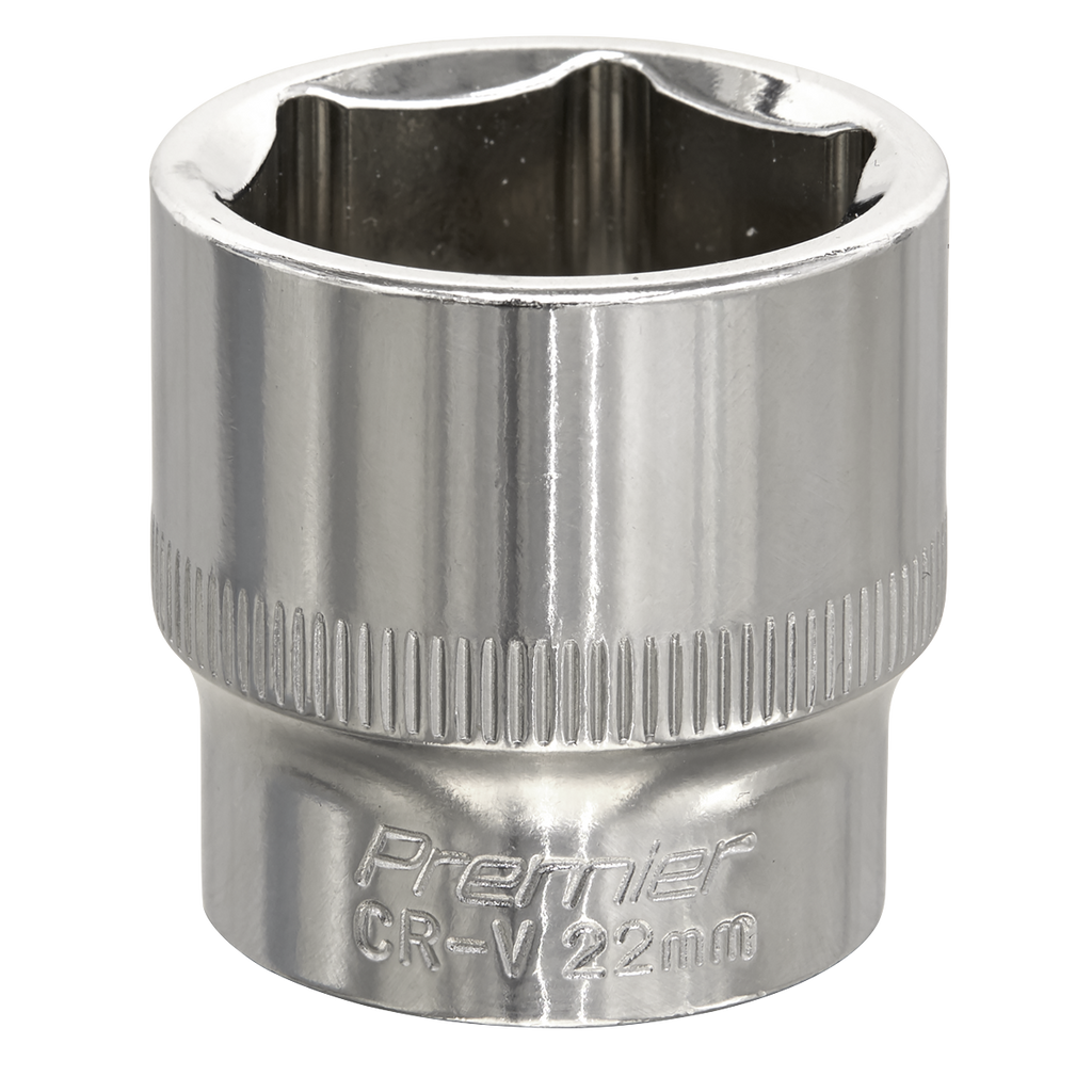 Premier Fully Polished Socket 3/8"Sq Drive 22mm