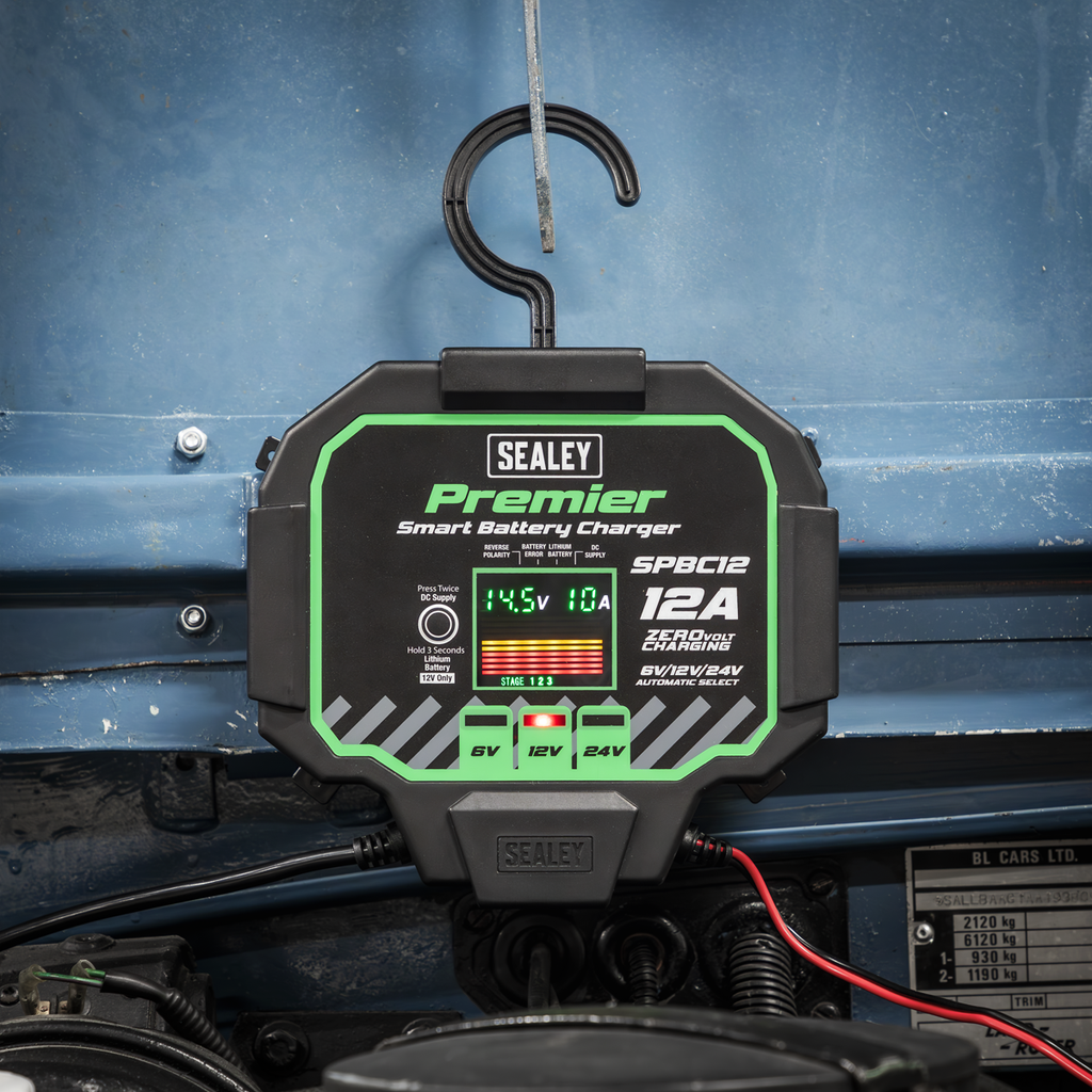 Premier Fully Automatic Battery Charger & Maintainer, 12A (SPBC12)
