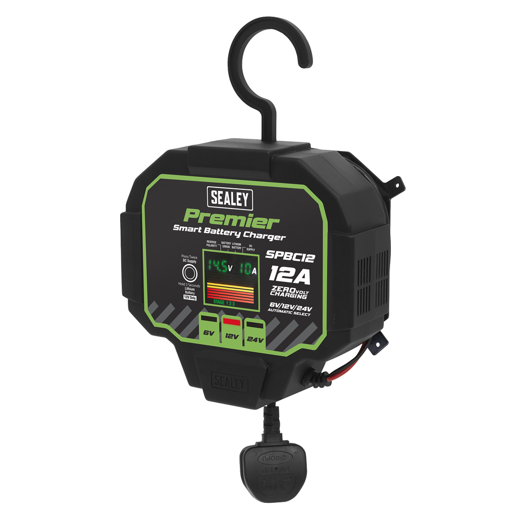 Premier Fully Automatic Battery Charger & Maintainer, 12A (SPBC12)