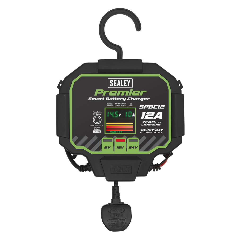 Premier Fully Automatic Battery Charger & Maintainer, 12A (SPBC12)