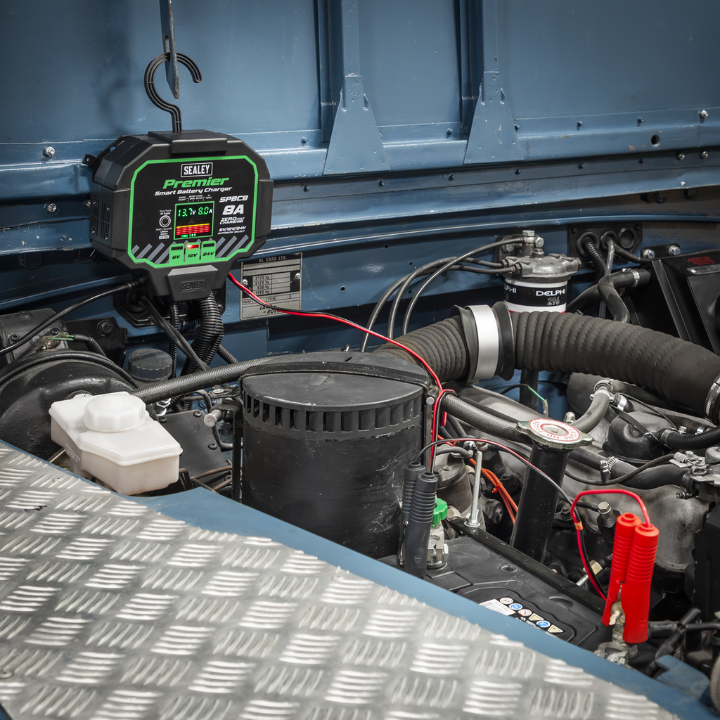 Premier Fully Automatic Battery Charger & Maintainer, 8A (SPBC8)