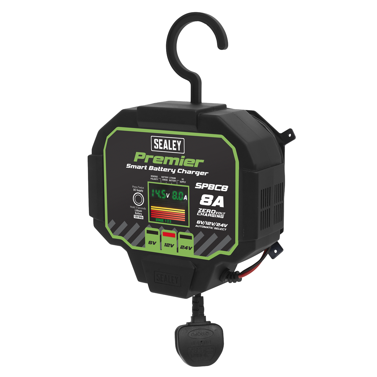 Premier Fully Automatic Battery Charger & Maintainer, 8A (SPBC8)