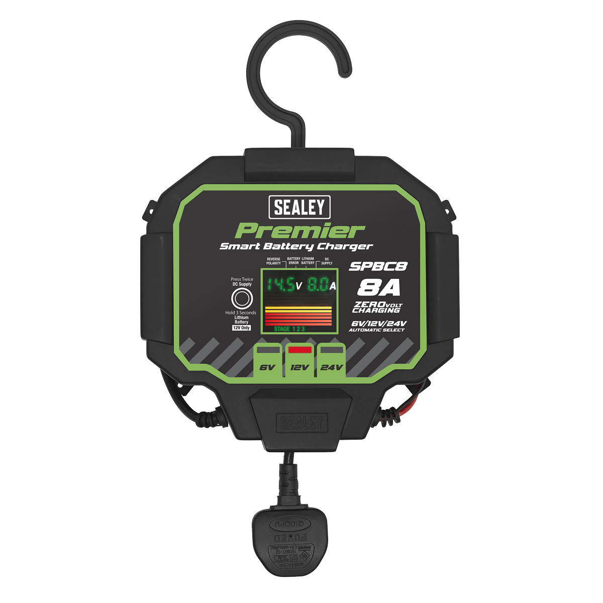 Premier Fully Automatic Battery Charger & Maintainer, 8A (SPBC8)