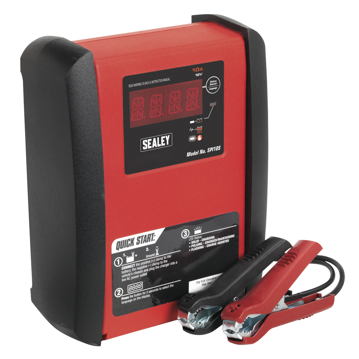 12V Intelligent Speed Charge Battery Charger/Maintainer, 10A (SPI10S)