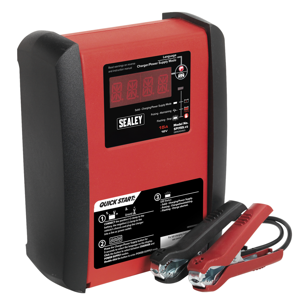 12V Intelligent Speed Charge Battery Charger/Maintainer, 15A (SPI15S)