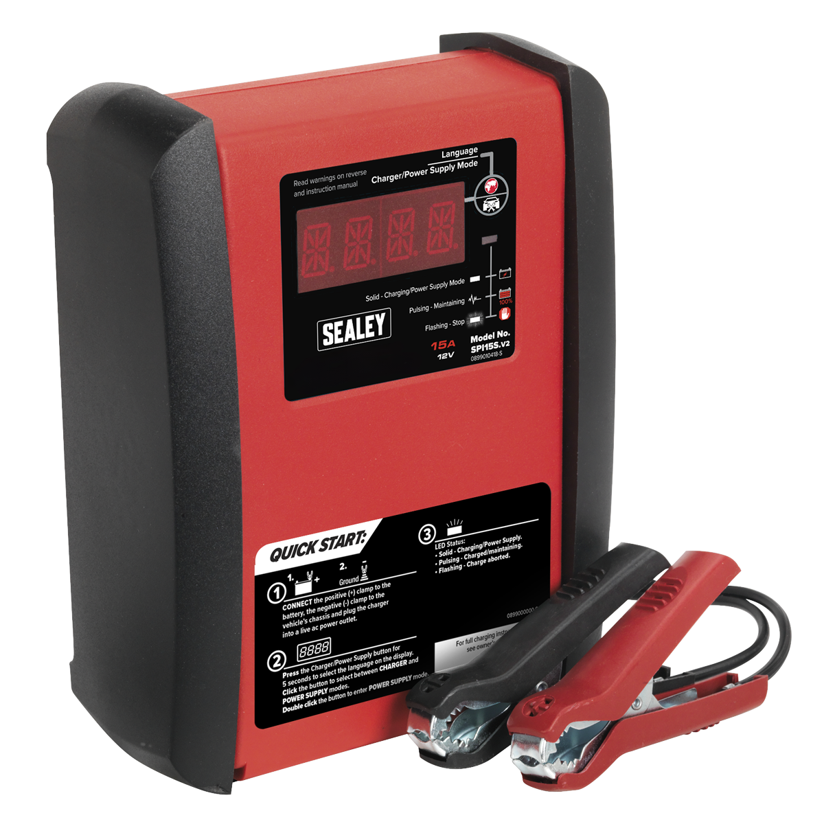 12V Intelligent Speed Charge Battery Charger/Maintainer 15A