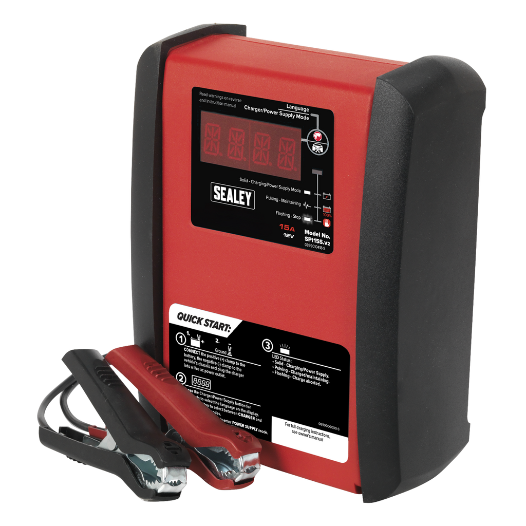 12V Intelligent Speed Charge Battery Charger/Maintainer, 15A (SPI15S)