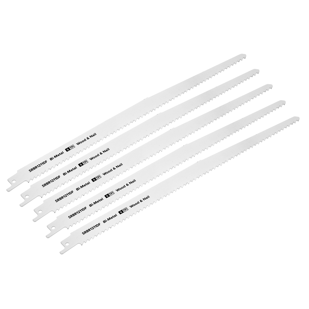 Reciprocating Saw Blade for Wood & Nails 300mm 6tpi - Pack o
