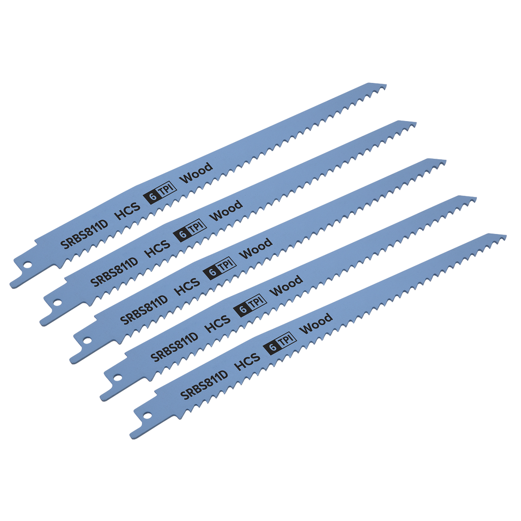 Reciprocating Saw Blade for Clean Wood 200mm 6tpi - Pack of