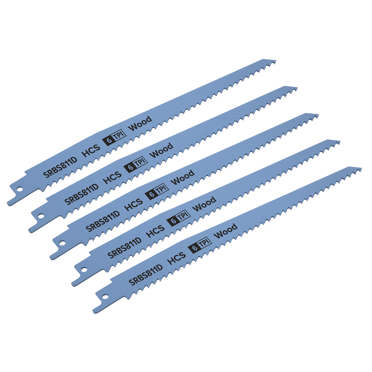 Reciprocating Saw Blade for Clean Wood 200mm 6tpi - Pack of