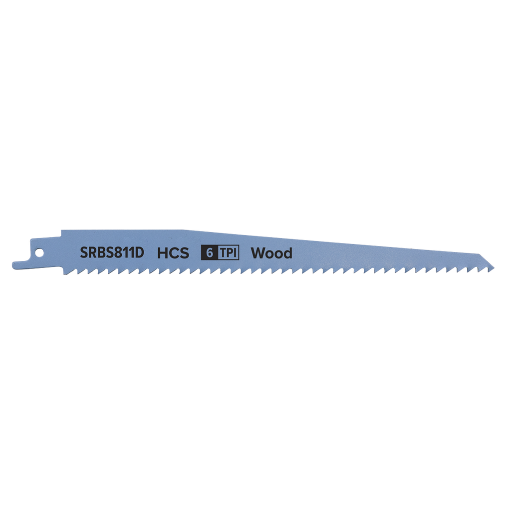 Reciprocating Saw Blade for Clean Wood 200mm 6tpi - Pack of