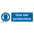 Worksafe® Use Ear Protectors Safety Sign - Self-Adhesive Vin