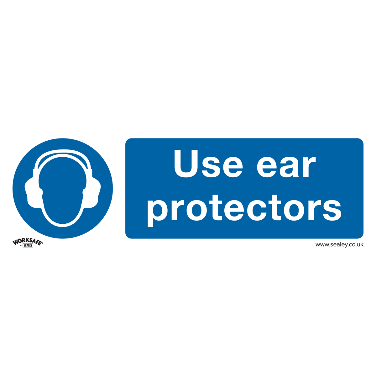 Worksafe® Use Ear Protectors Safety Sign - Self-Adhesive Vin