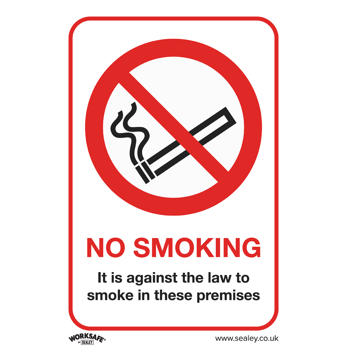 Worksafe® No Smoking On Premises Safety Sign - Self-Adhesive