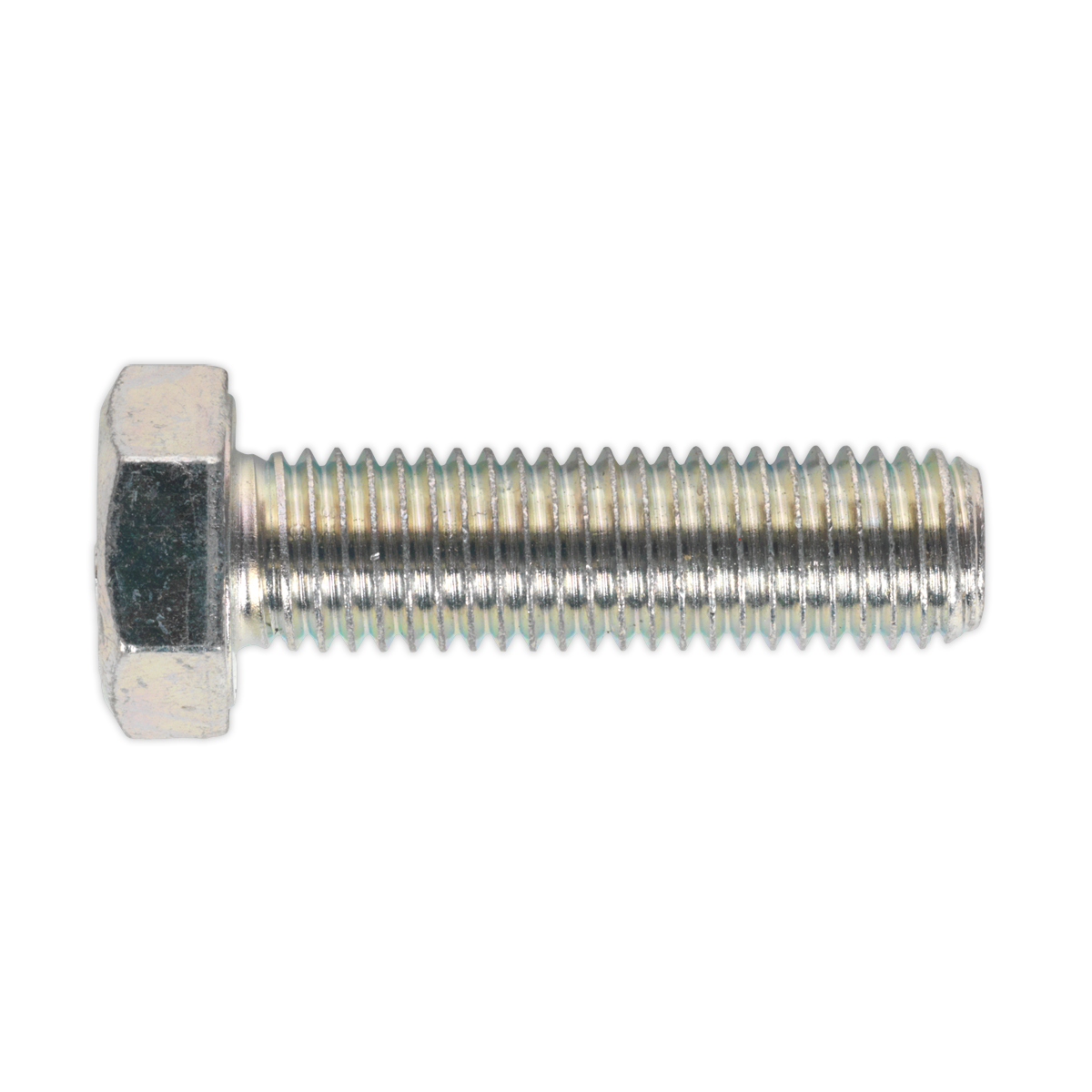 8.8 Zinc Plated HT Setscrew M14 x 50mm, DIN 933 - Pack of 10