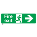 Worksafe® Fire Exit (Right) Safety Sign - Self-Adhesive Viny