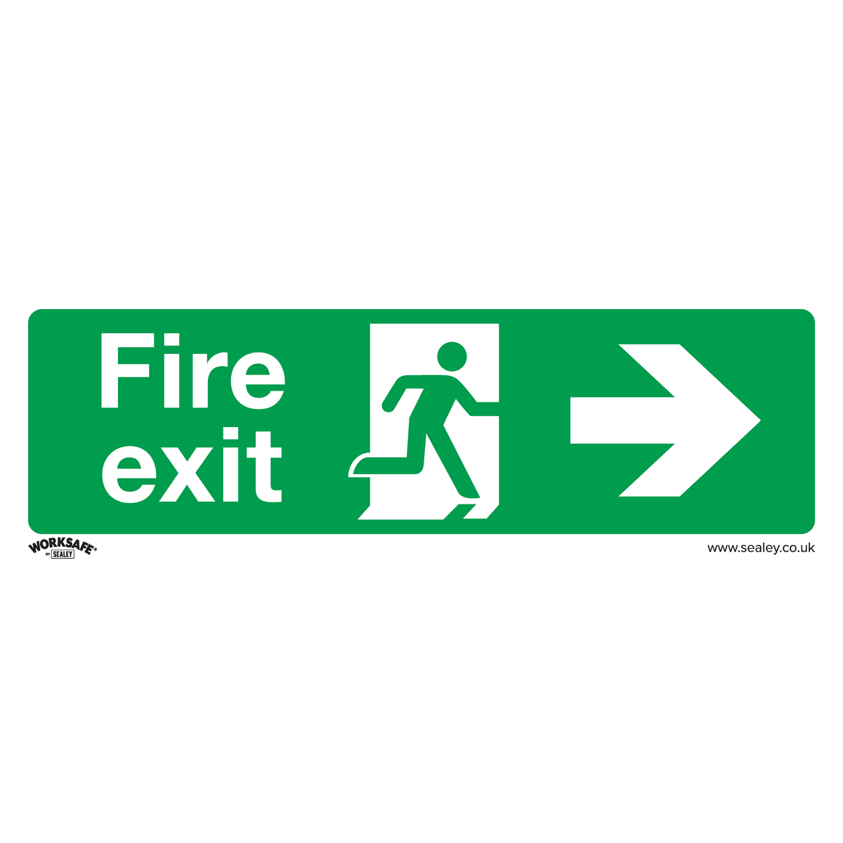Worksafe® Fire Exit (Right) Safety Sign - Self-Adhesive Viny