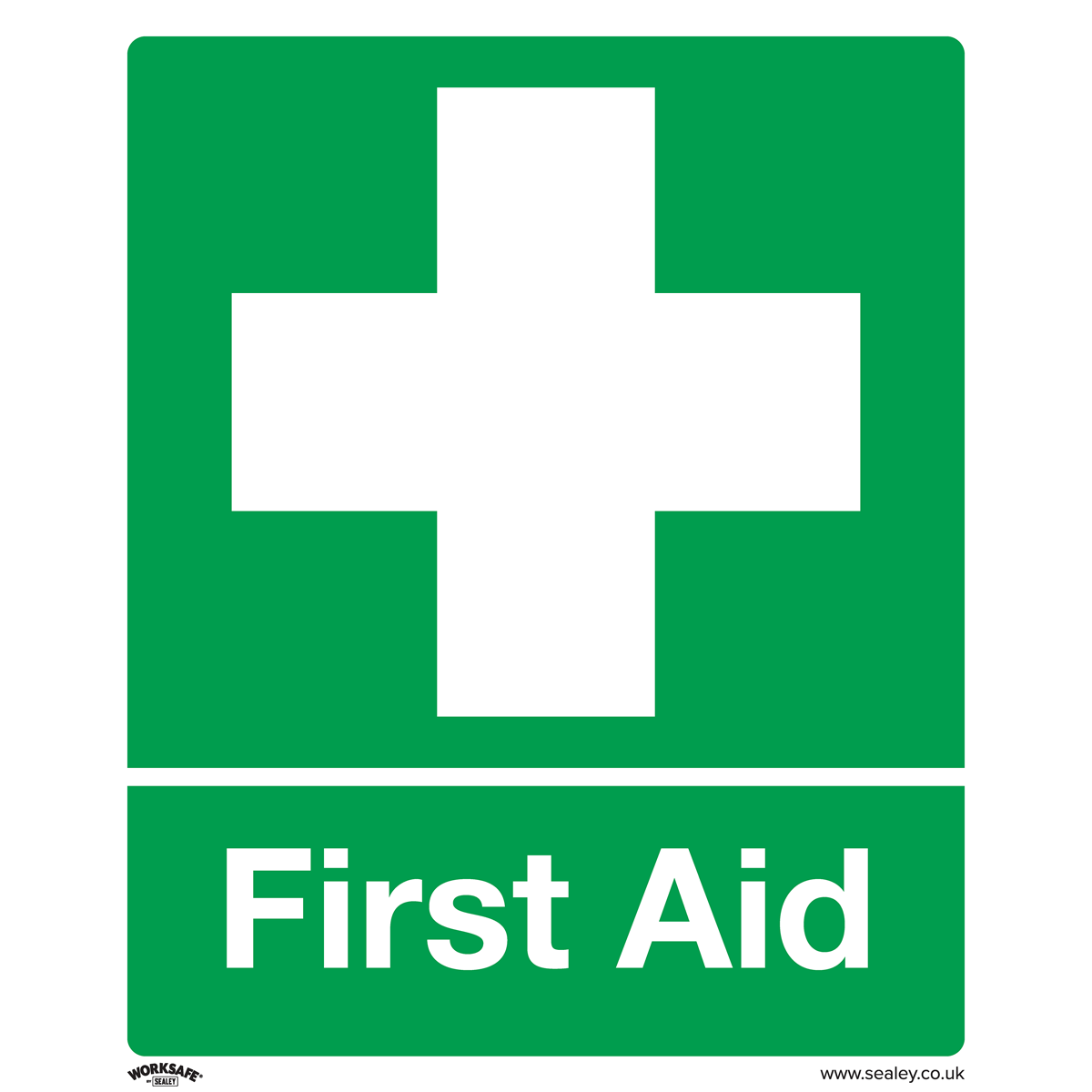 Worksafe® First Aid Safety Sign - Self-Adhesive Vinyl